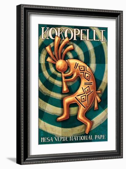 Mesa Verde National Park, Colorado - Kokopelli-Lantern Press-Framed Art Print