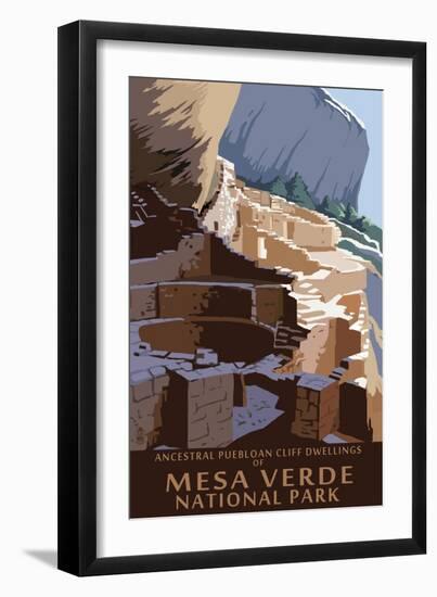 Mesa Verde National Park, Colorado - Long House-Lantern Press-Framed Art Print