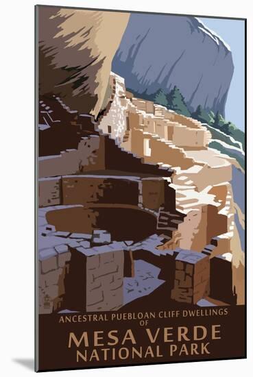 Mesa Verde National Park, Colorado - Long House-Lantern Press-Mounted Art Print