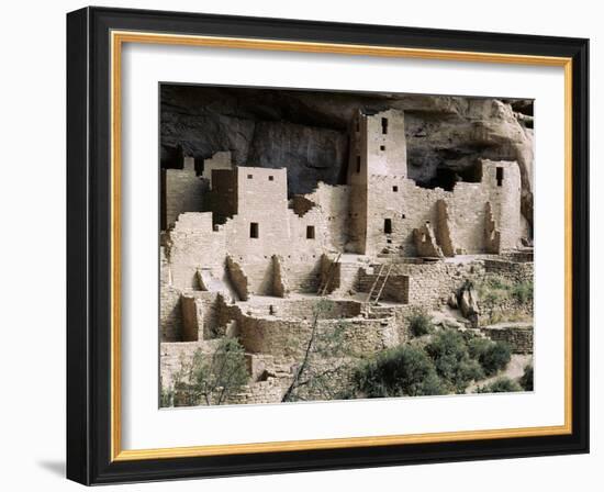 Mesa Verde Native American cliff dwelling site, Colorado, USA-Werner Forman-Framed Photographic Print