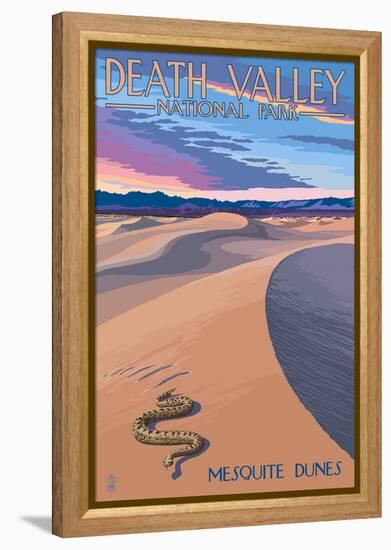 Mesquite Dunes - Death Valley National Park-Lantern Press-Framed Stretched Canvas