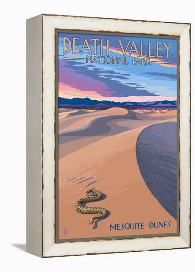 Mesquite Dunes - Death Valley National Park-Lantern Press-Framed Stretched Canvas