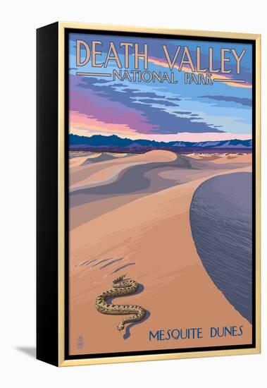 Mesquite Dunes - Death Valley National Park-Lantern Press-Framed Stretched Canvas