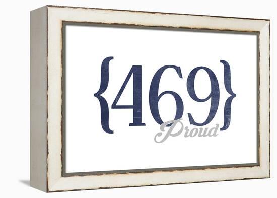 Mesquite, Texas - 469 Area Code (Blue)-Lantern Press-Framed Stretched Canvas