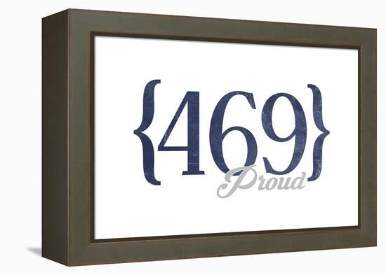 Mesquite, Texas - 469 Area Code (Blue)-Lantern Press-Framed Stretched Canvas