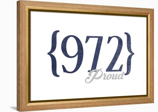 Mesquite, Texas - 972 Area Code (Blue)-Lantern Press-Framed Stretched Canvas