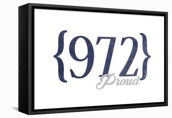 Mesquite, Texas - 972 Area Code (Blue)-Lantern Press-Framed Stretched Canvas