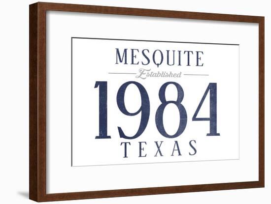 Mesquite, Texas - Established Date (Blue)-Lantern Press-Framed Art Print