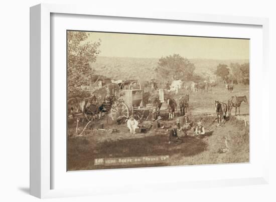 Mess Scene on "Round Up"-John C.H. Grabill-Framed Art Print