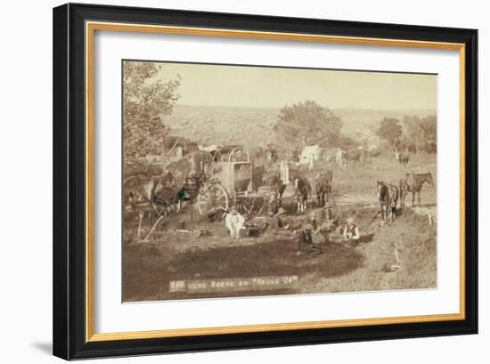 Mess Scene on "Round Up"-John C.H. Grabill-Framed Art Print