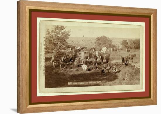 Mess Scene on Round Up-John C. H. Grabill-Framed Premier Image Canvas