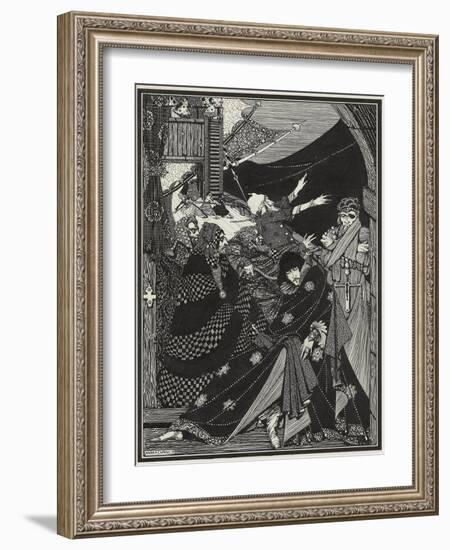 Message Found in a Bottle, 1918 (Pencil, Pen and Black Ink, on Vellum)-Harry Clarke-Framed Giclee Print