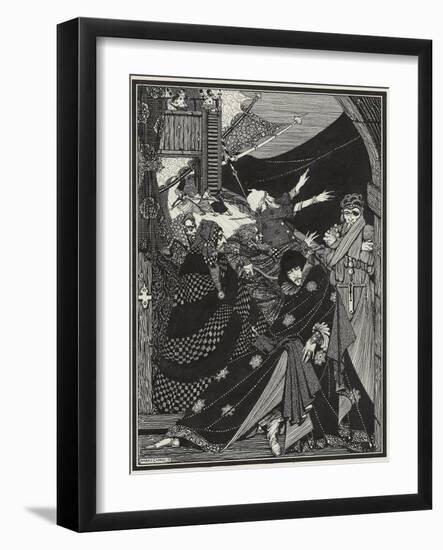 Message Found in a Bottle, 1918 (Pencil, Pen and Black Ink, on Vellum)-Harry Clarke-Framed Giclee Print