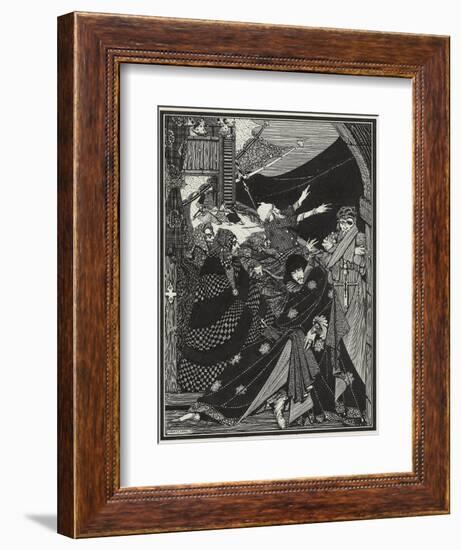 Message Found in a Bottle, 1918 (Pencil, Pen and Black Ink, on Vellum)-Harry Clarke-Framed Giclee Print