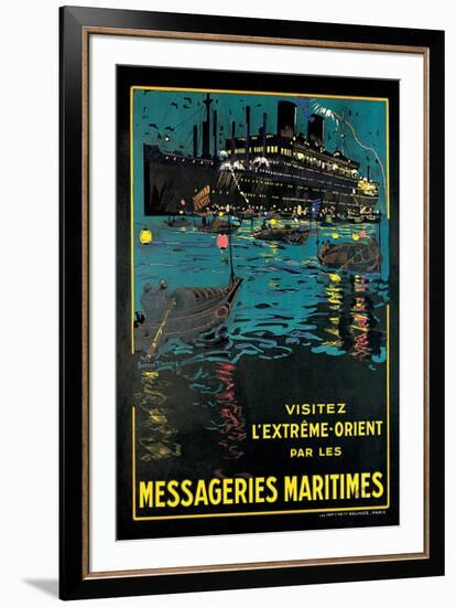 Messageries Maritime, Visitez l'Extreme-Orient-Bernard Blacheire-Framed Art Print