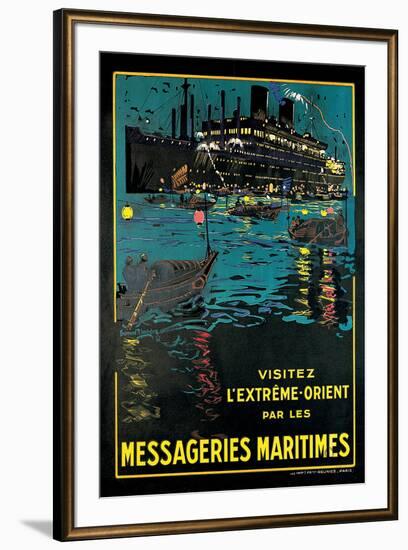 Messageries Maritime, Visitez l'Extreme-Orient-Bernard Blacheire-Framed Art Print
