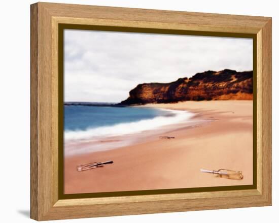 Messages in Bottles on Beach-Colin Anderson-Framed Premier Image Canvas