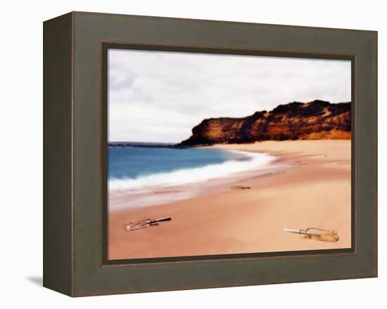 Messages in Bottles on Beach-Colin Anderson-Framed Premier Image Canvas