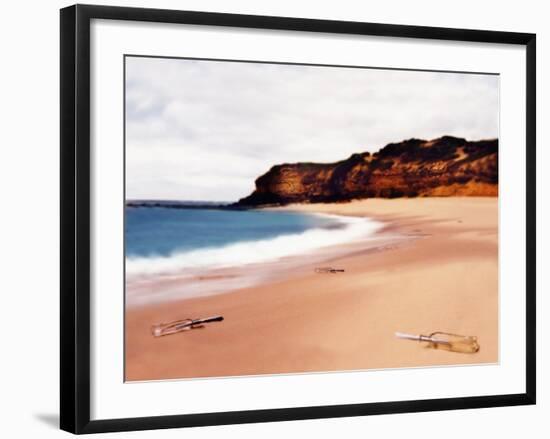 Messages in Bottles on Beach-Colin Anderson-Framed Photographic Print