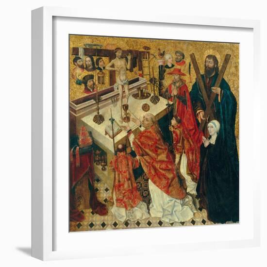 Messe De Saint Gregoire - the Mass of Saint Gregory the Great - Peinture De Diego De La Cruz (Activ-Diego De La Cruz-Framed Giclee Print