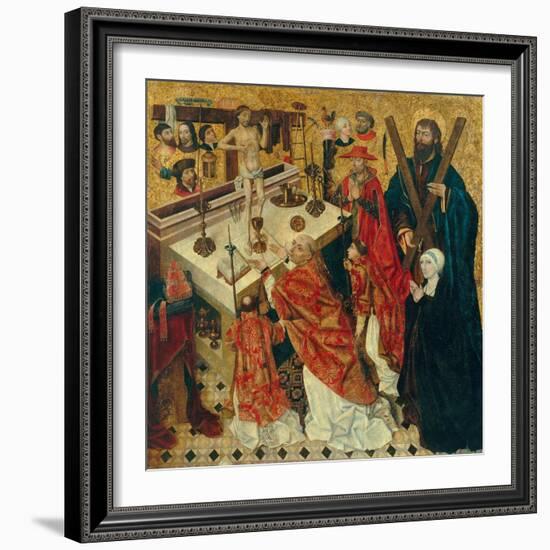 Messe De Saint Gregoire - the Mass of Saint Gregory the Great - Peinture De Diego De La Cruz (Activ-Diego De La Cruz-Framed Giclee Print