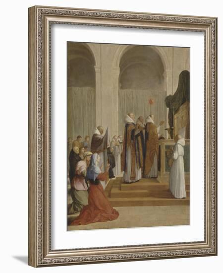 Messe de saint Martin, évêque de Tours-Eustache Le Sueur-Framed Giclee Print