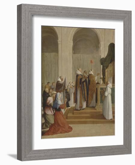 Messe de saint Martin, évêque de Tours-Eustache Le Sueur-Framed Giclee Print