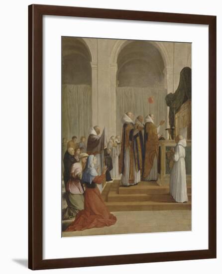 Messe de saint Martin, évêque de Tours-Eustache Le Sueur-Framed Giclee Print