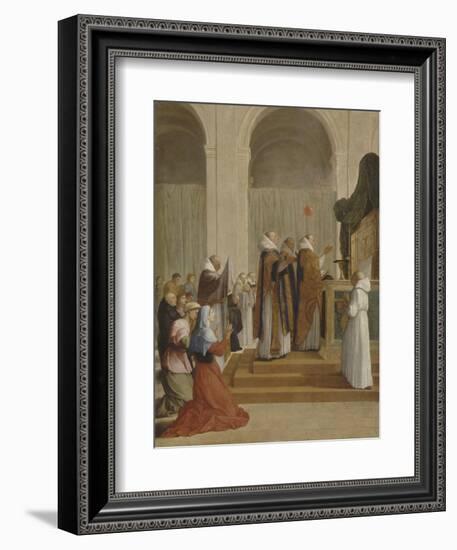 Messe de saint Martin, évêque de Tours-Eustache Le Sueur-Framed Giclee Print