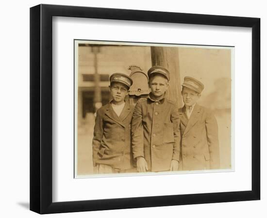 Messenger Boys in Jacksonville, Florida, 1913-Lewis Wickes Hine-Framed Photographic Print