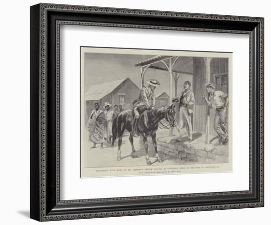 Messenger with News of Dr Jameson's Defeat Resting at Chapman's Store on the Road to Johannesburg-Melton Prior-Framed Giclee Print