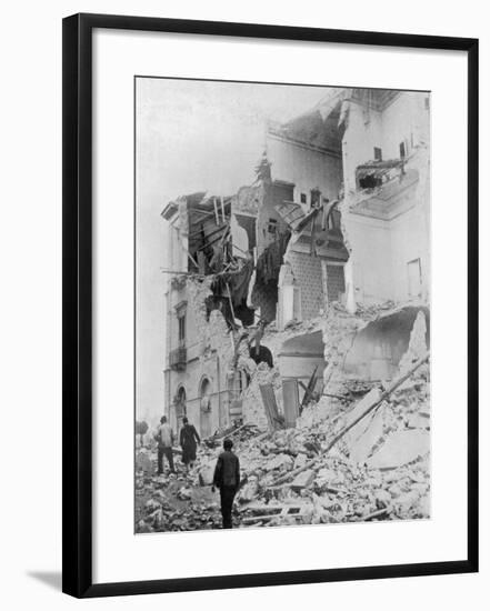 Messina, Sicily a Ruined Home-null-Framed Photographic Print