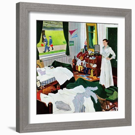"Messy Room, Neat Boys", October 22, 1955-George Hughes-Framed Giclee Print