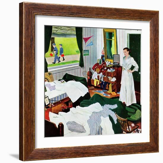 "Messy Room, Neat Boys", October 22, 1955-George Hughes-Framed Giclee Print