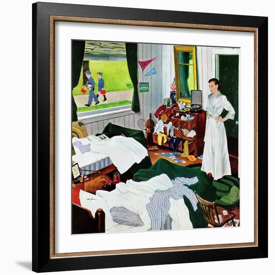 "Messy Room, Neat Boys", October 22, 1955-George Hughes-Framed Giclee Print