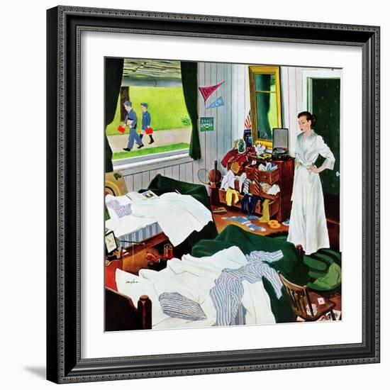 "Messy Room, Neat Boys", October 22, 1955-George Hughes-Framed Giclee Print