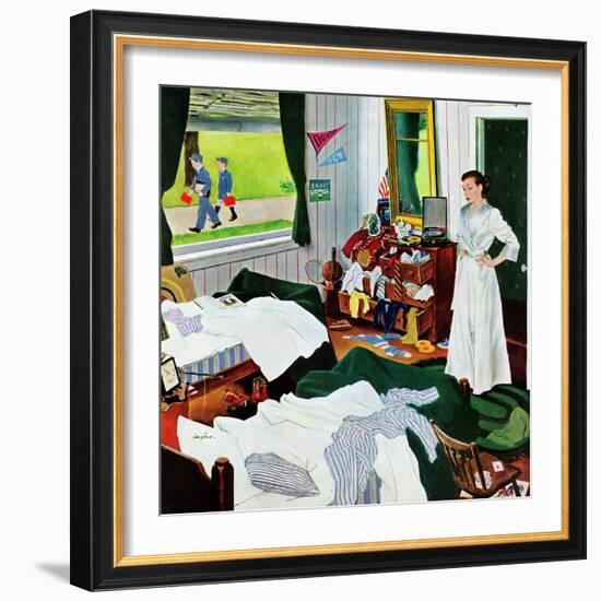 "Messy Room, Neat Boys", October 22, 1955-George Hughes-Framed Giclee Print