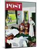 "Messy Room, Neat Boys" Saturday Evening Post Cover, October 22, 1955-George Hughes-Mounted Giclee Print