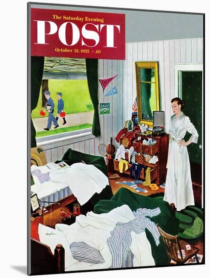 "Messy Room, Neat Boys" Saturday Evening Post Cover, October 22, 1955-George Hughes-Mounted Giclee Print