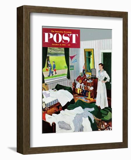 "Messy Room, Neat Boys" Saturday Evening Post Cover, October 22, 1955-George Hughes-Framed Giclee Print