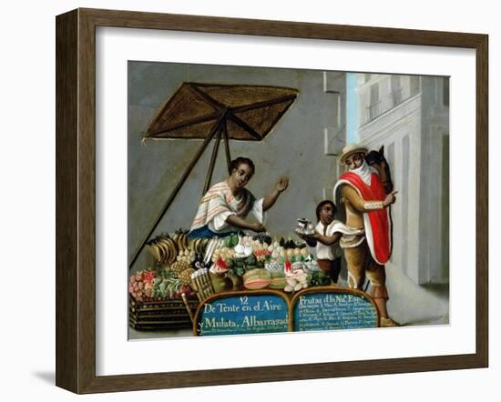 Mestizaje: 12. De Tente en El Aire y Mulata. Albarrasado, 18th-null-Framed Giclee Print