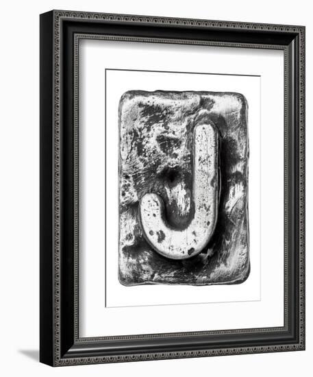 Metal Alloy Alphabet Letter J-donatas1205-Framed Art Print