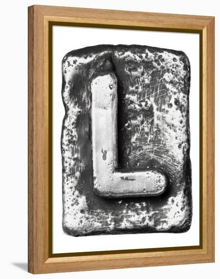 Metal Alloy Alphabet Letter L-donatas1205-Framed Stretched Canvas