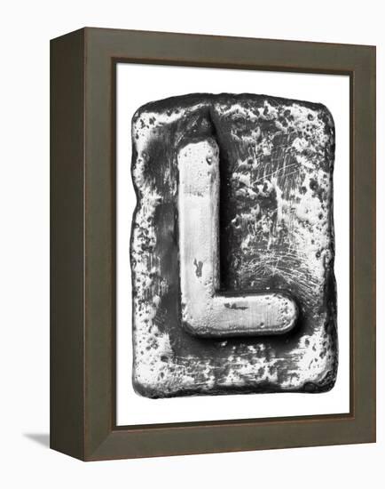 Metal Alloy Alphabet Letter L-donatas1205-Framed Stretched Canvas