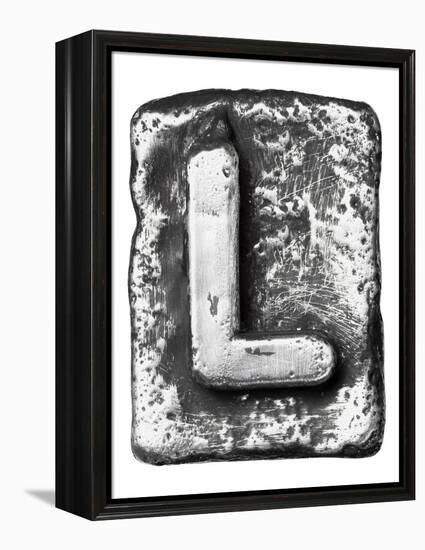 Metal Alloy Alphabet Letter L-donatas1205-Framed Stretched Canvas