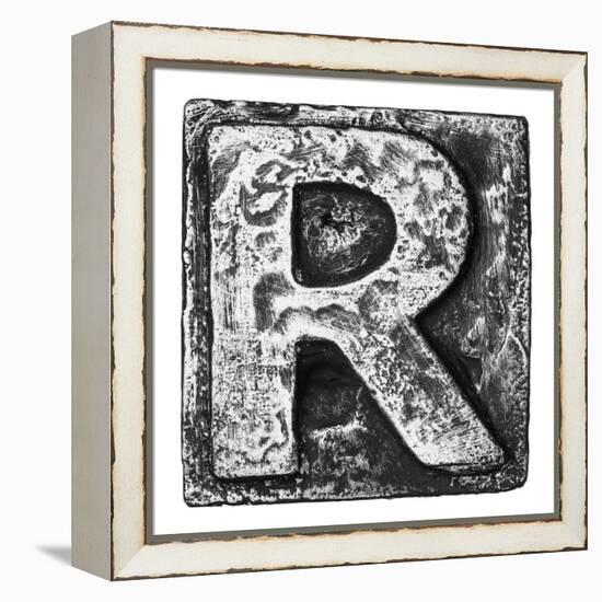 Metal Alloy Alphabet Letter R-donatas1205-Framed Stretched Canvas