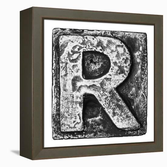 Metal Alloy Alphabet Letter R-donatas1205-Framed Stretched Canvas