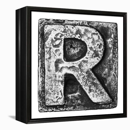 Metal Alloy Alphabet Letter R-donatas1205-Framed Stretched Canvas