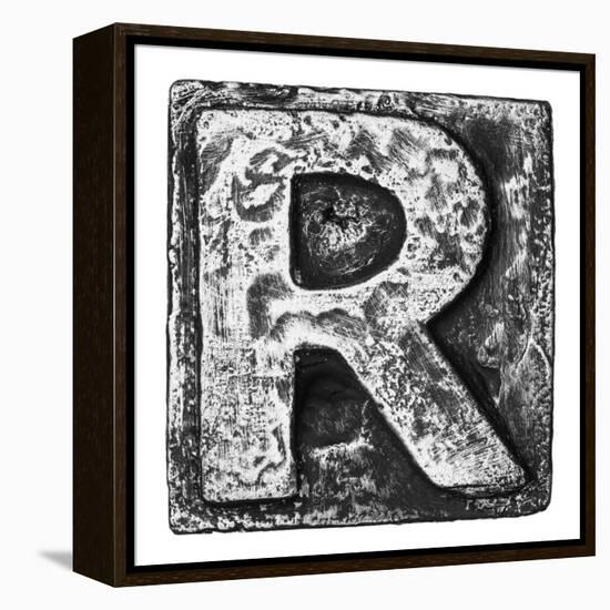 Metal Alloy Alphabet Letter R-donatas1205-Framed Stretched Canvas