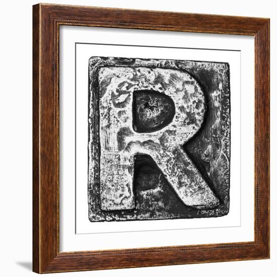 Metal Alloy Alphabet Letter R-donatas1205-Framed Premium Giclee Print